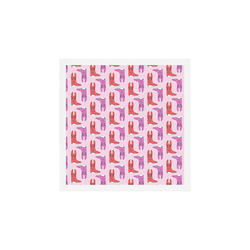 Western Cowboy Boots in red and pink Art Print Gallery Image 1
