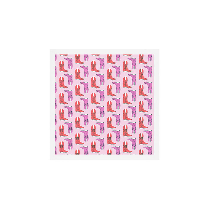 Western Cowboy Boots in red and pink Art Print Gallery Image 1