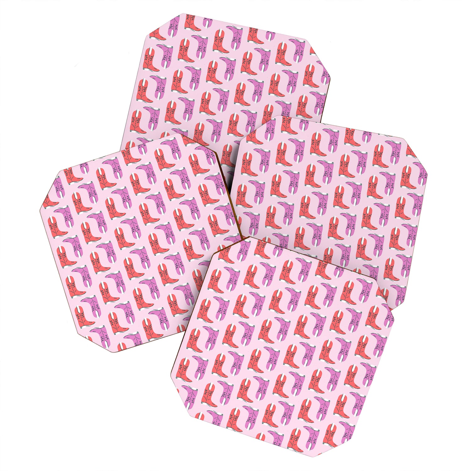 Western Cowboy Boots in red and pink Coaster Gallery Image 1