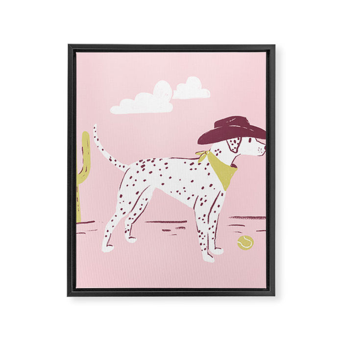 Wild West Dalmatian in Cowboy Hat Framed Canvas Print Gallery Image 1