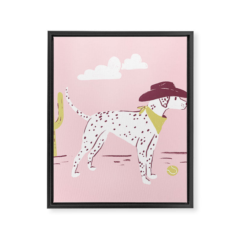 Wild West Dalmatian in Cowboy Hat Framed Canvas Print Gallery Image 8