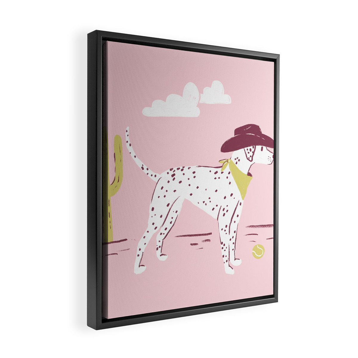 Wild West Dalmatian in Cowboy Hat Framed Canvas Print Gallery Image 2