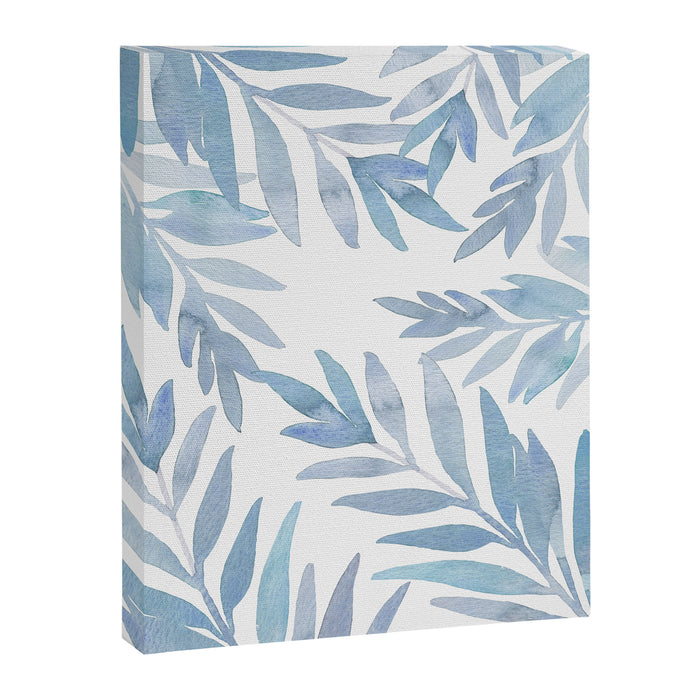 Muted Blue Palm Leaves Canvas Print Gallery Image 1