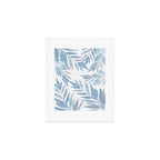 Muted Blue Palm Leaves Art Print Gallery Image 1