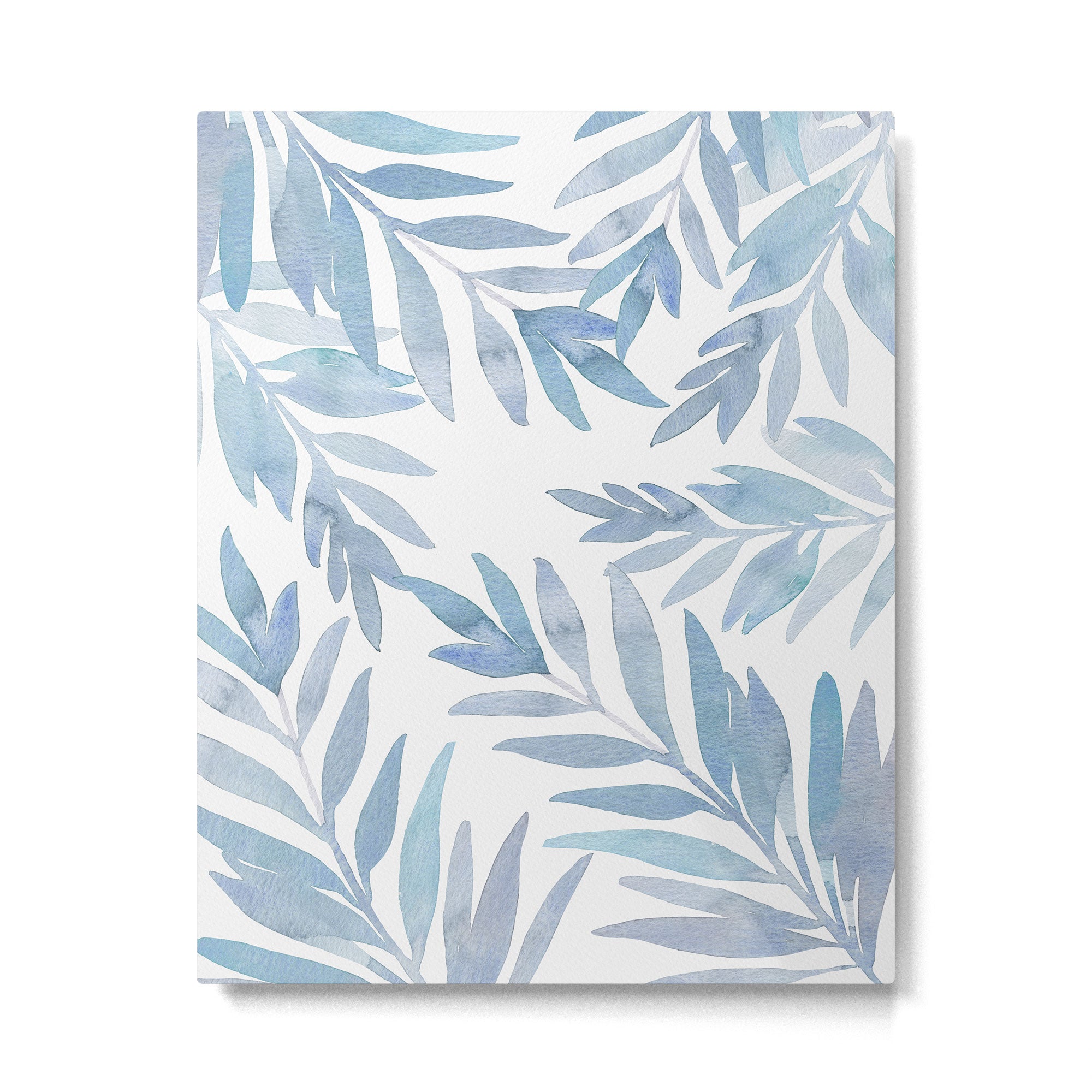 Muted Blue Palm Leaves Metal Print Gallery Image 6