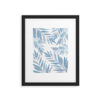 Muted Blue Palm Leaves Framed Art Print Gallery Image 6