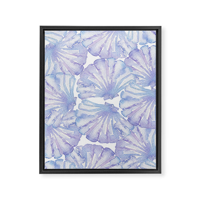 Shell Ya Later - Purple Seashell Pattern Framed Canvas Print Gallery Image 1