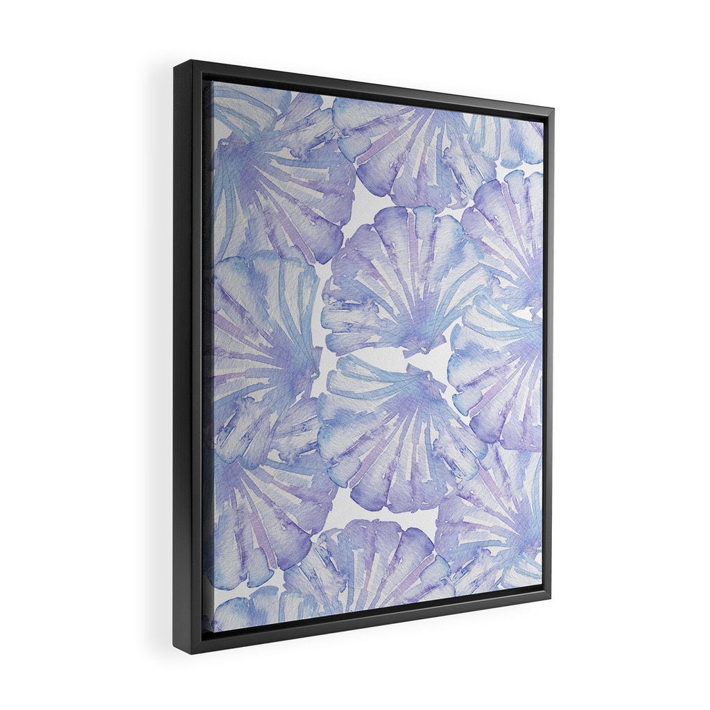 Shell Ya Later - Purple Seashell Pattern Framed Canvas Print Gallery Image 2