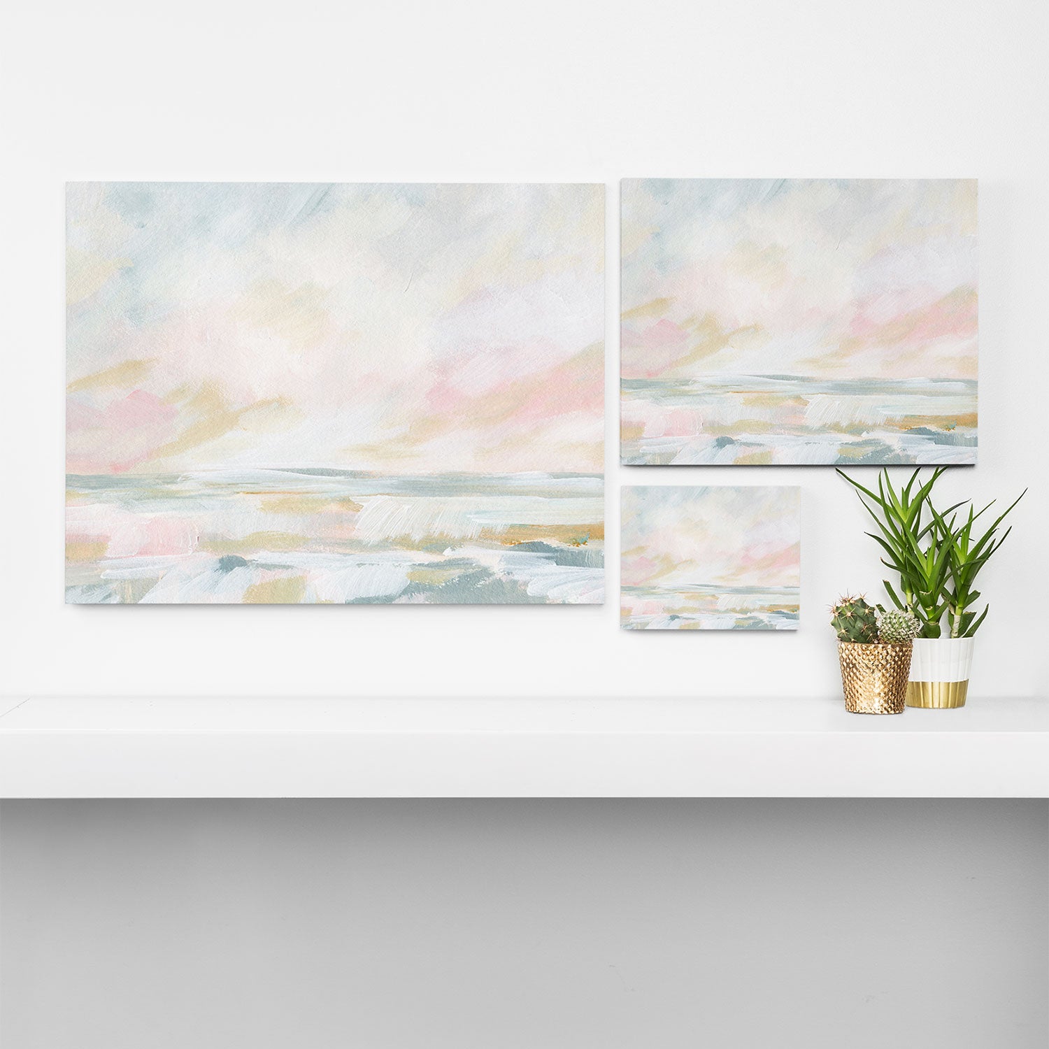 Golden Hour - Pastel Seascape Canvas Print Gallery Image 3