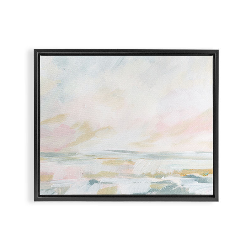 Golden Hour - Pastel Seascape Framed Canvas Print