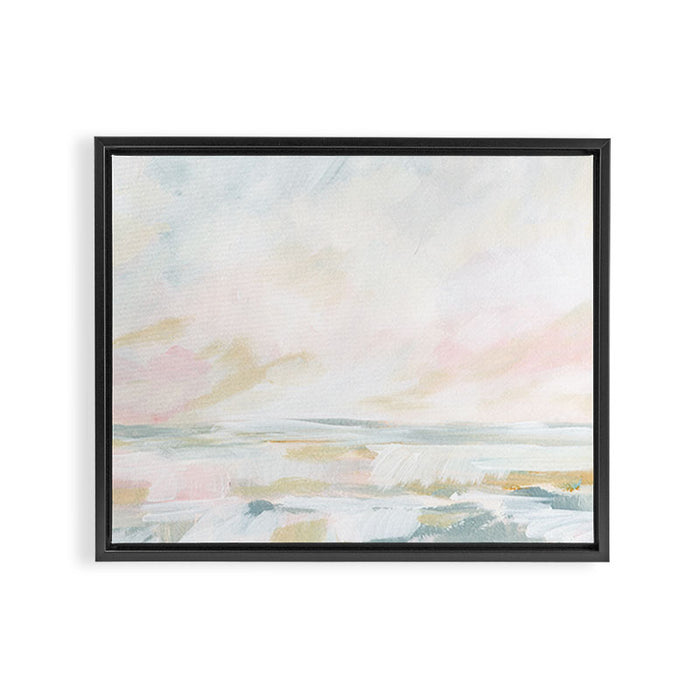 Golden Hour - Pastel Seascape Framed Canvas Print Gallery Image 1