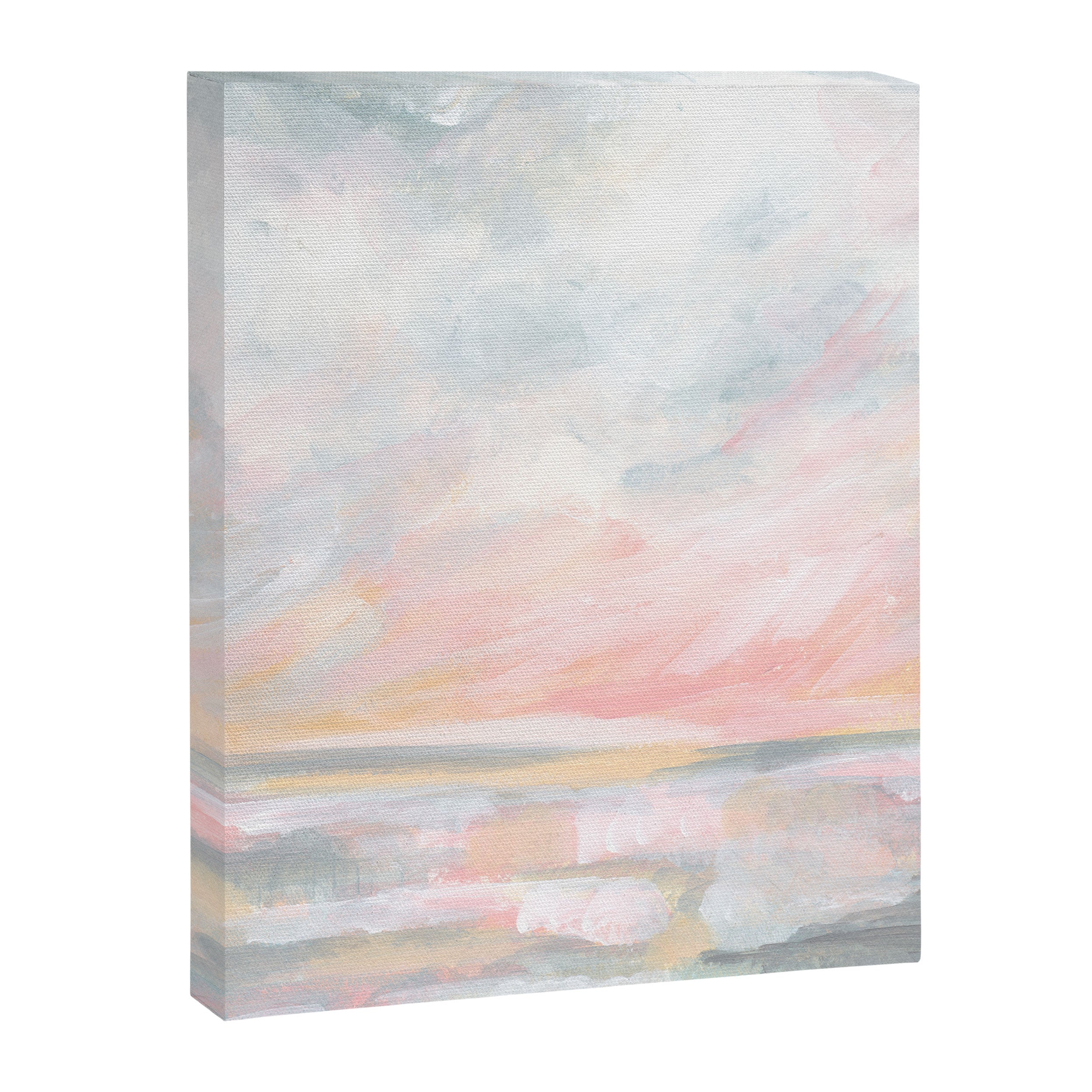 Overwhelm - Pink and Gray Pastel Seascape Canvas Print Gallery Image 3