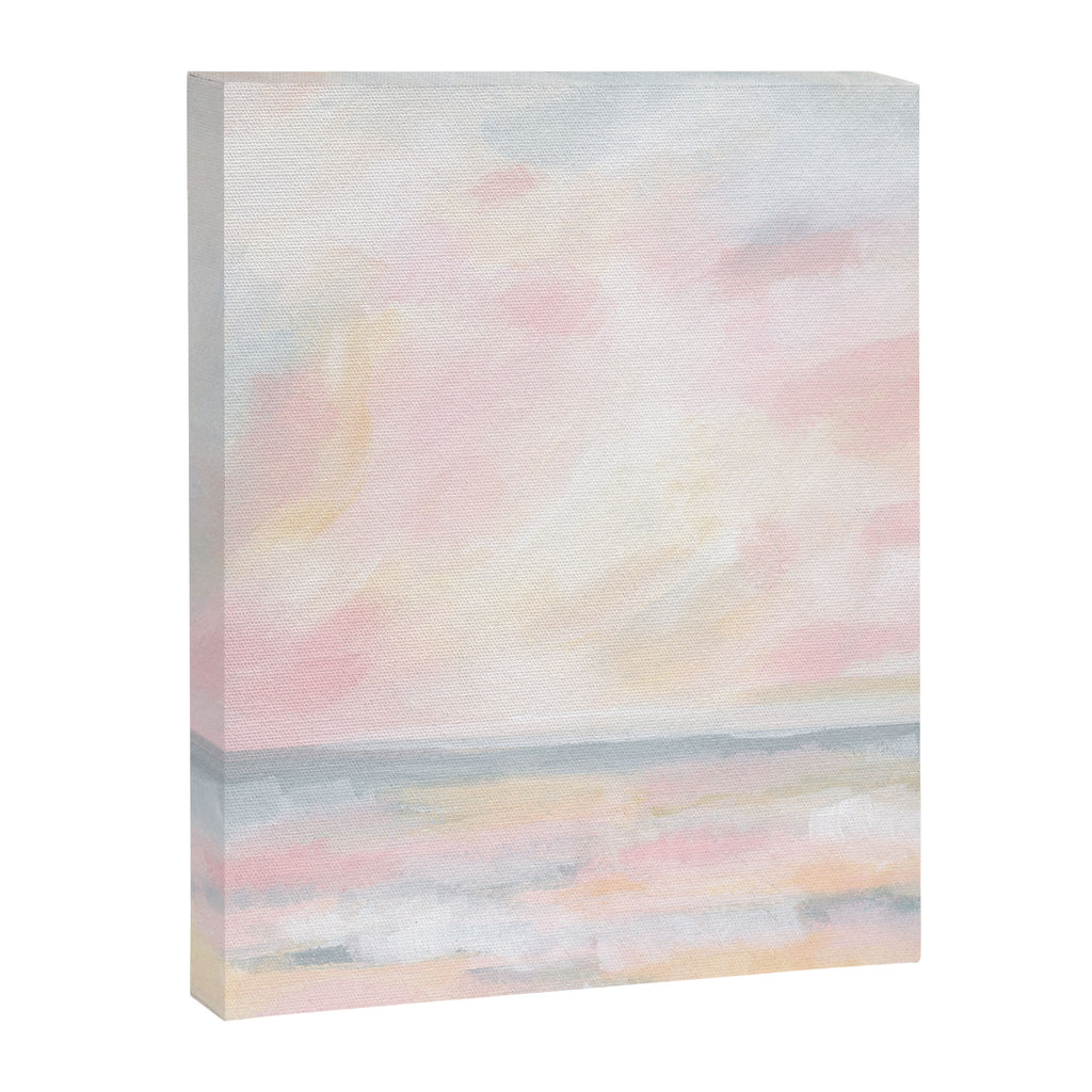 Patience - Pink and Gray Pastel Seascape Canvas Print Gallery Image 3