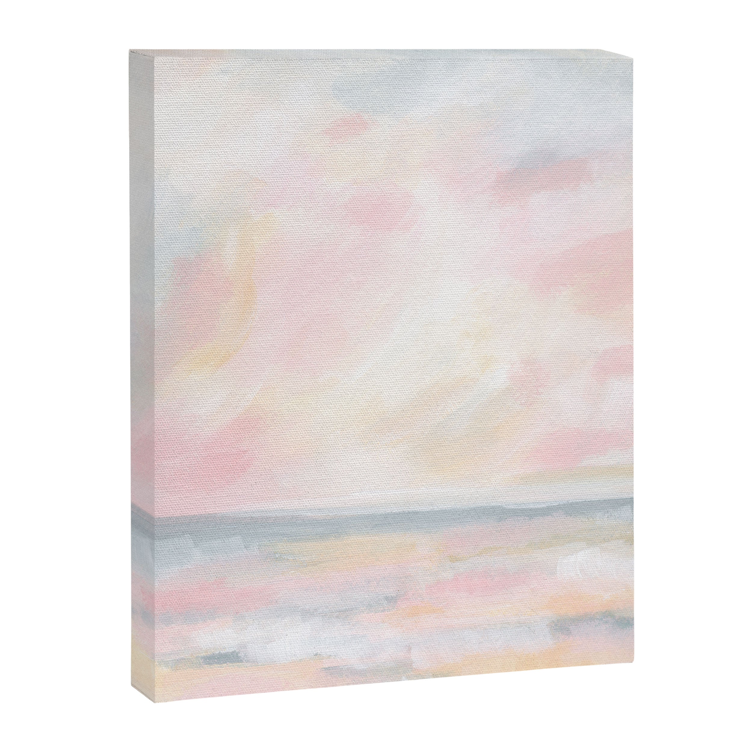 Patience - Pink and Gray Pastel Seascape Canvas Print Gallery Image 3