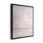 Patience - Pink and Gray Pastel Seascape Framed Canvas Print Gallery Image 2