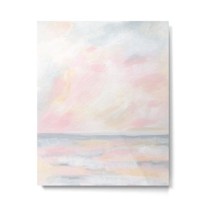Patience - Pink and Gray Pastel Seascape Metal Print Gallery Image 1