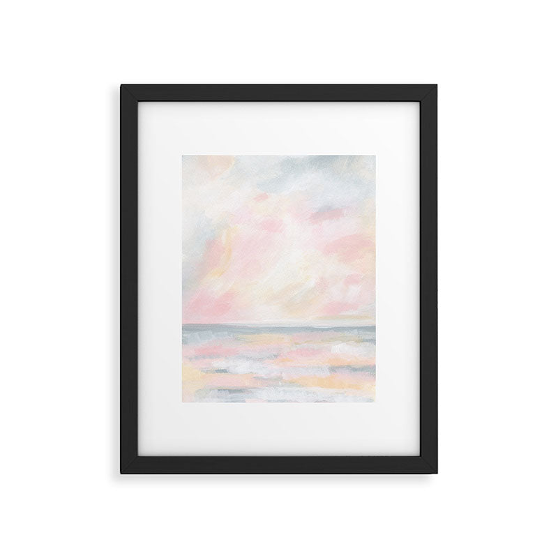 Patience - Pink and Gray Pastel Seascape Framed Art Print Gallery Image 5