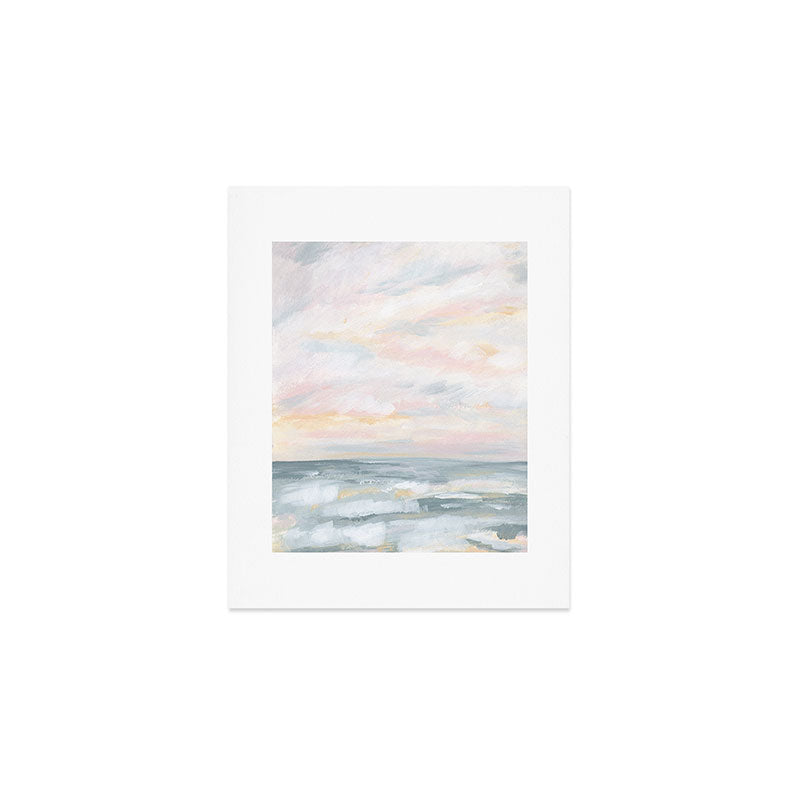 You Are My Sunshine - Gray Pastel Ocean Seascape Art Print Gallery Image 1