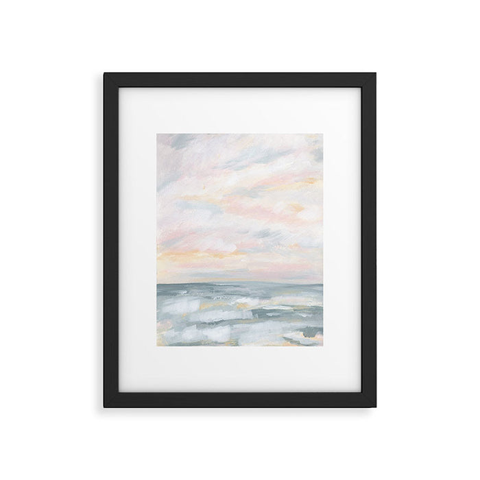 You Are My Sunshine - Gray Pastel Ocean Seascape Framed Art Print Gallery Image 1