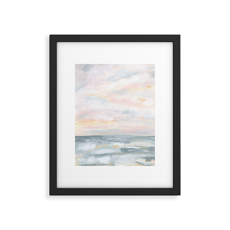 You Are My Sunshine - Gray Pastel Ocean Seascape Framed Art Print Gallery Image 5