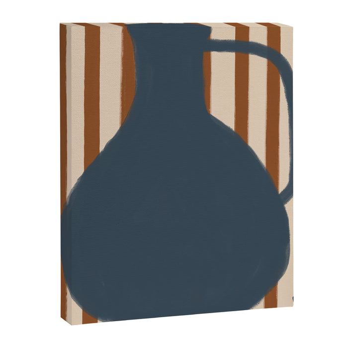 Blue Vase Red Stripes Canvas Print Gallery Image 1