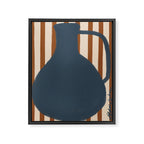 Blue Vase Red Stripes Framed Canvas Print Gallery Image 6