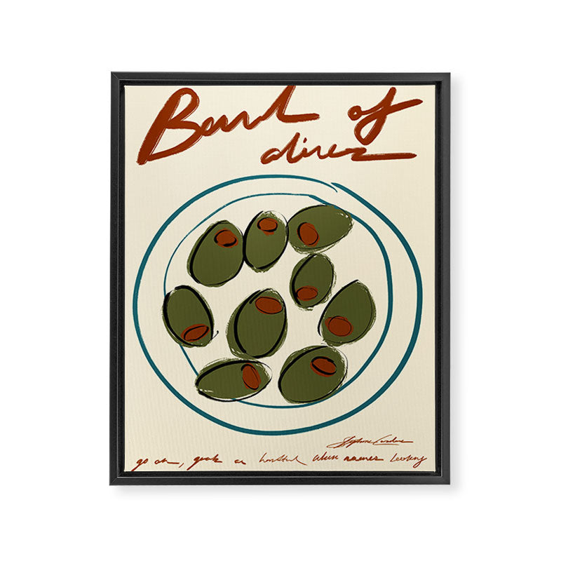 Bowl of Olives Framed Canvas Print Gallery Image 6