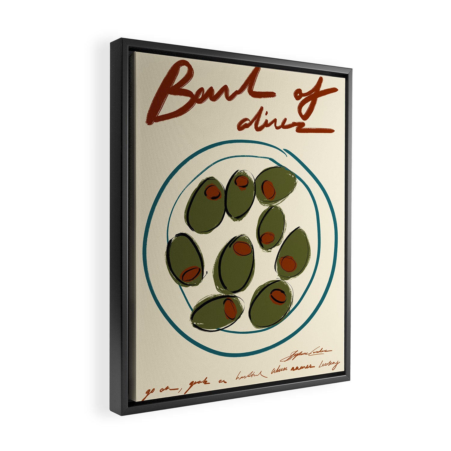 Bowl of Olives Framed Canvas Print Gallery Image 2