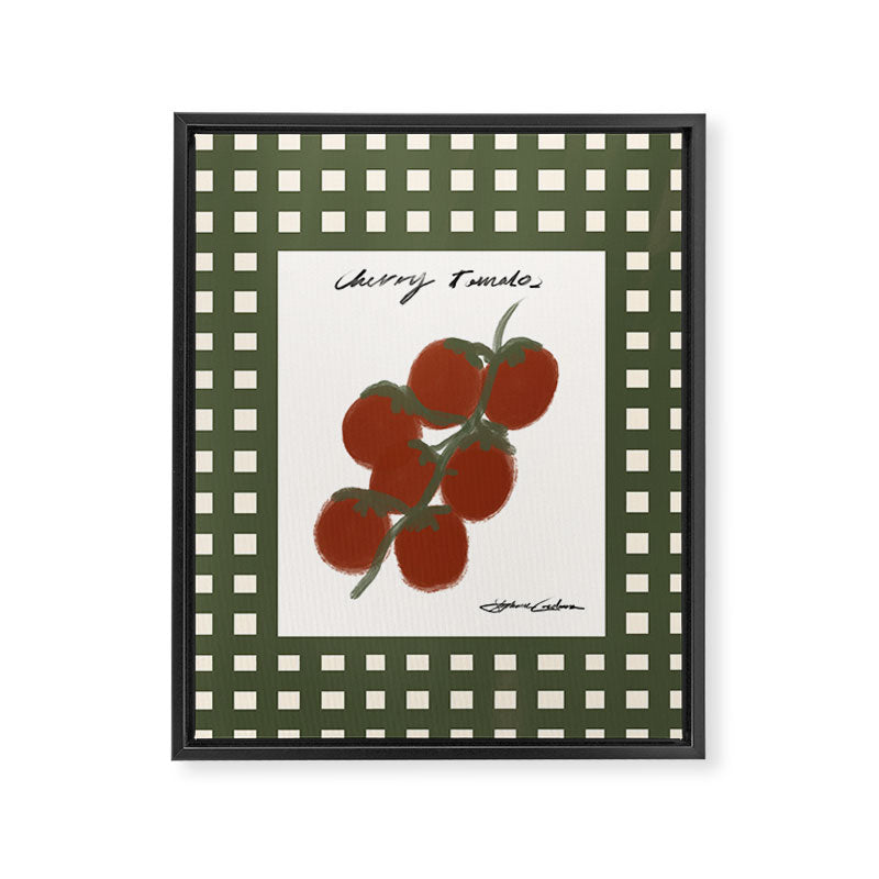 Cherry Tomatoes Checkered Framed Canvas Print Gallery Image 6