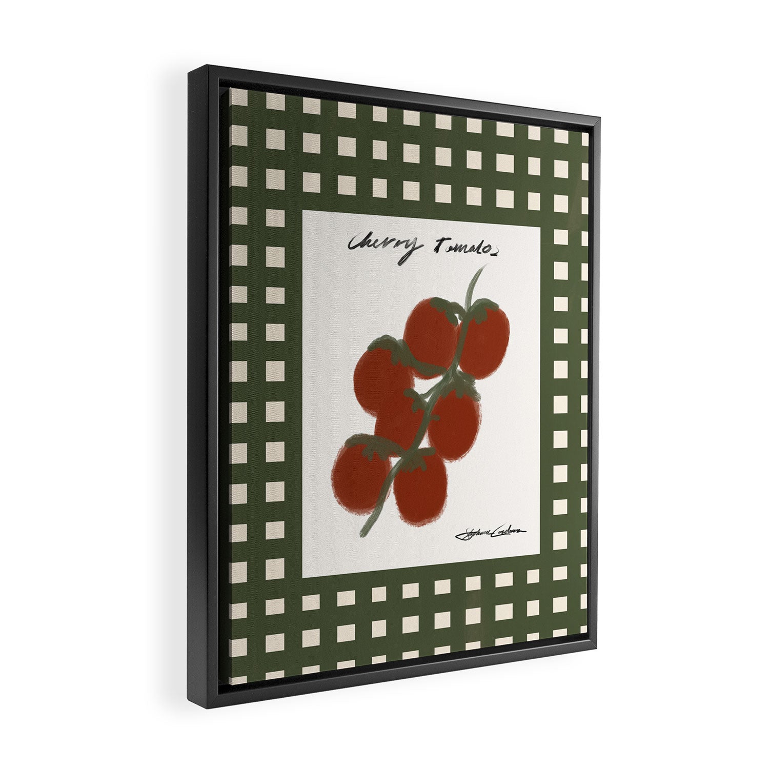 Cherry Tomatoes Checkered Framed Canvas Print Gallery Image 2