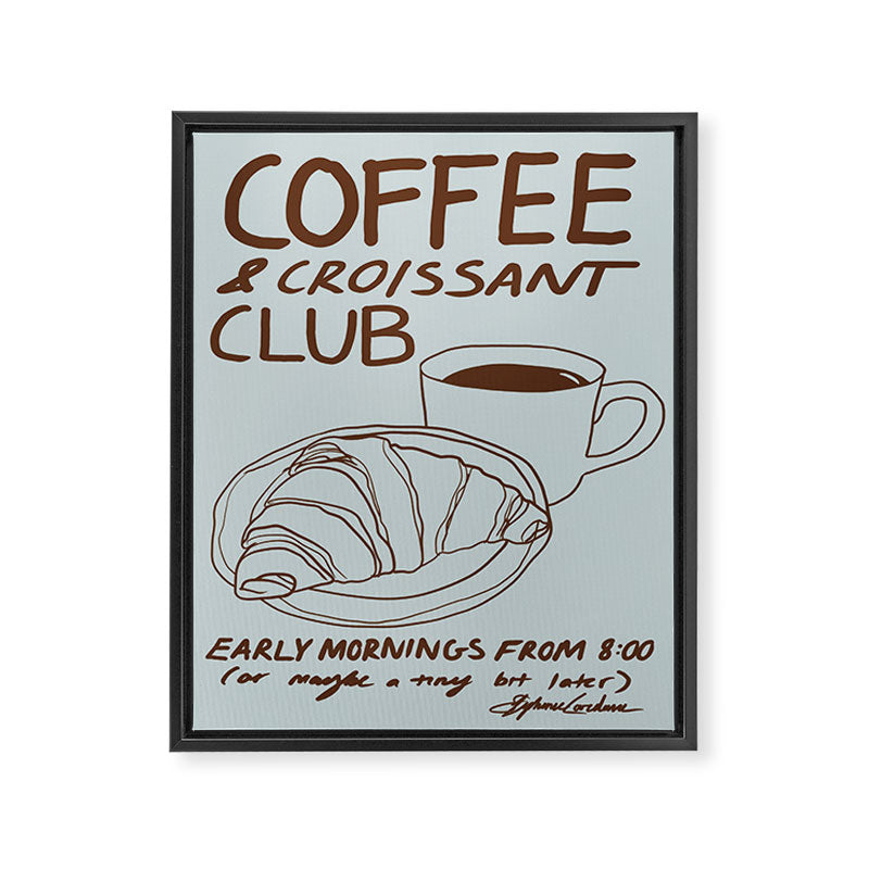 Coffee and Croissant Club  Framed Canvas Print Gallery Image 6