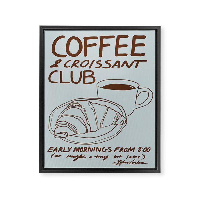 Coffee and Croissant Club  Framed Canvas Print Gallery Image 1