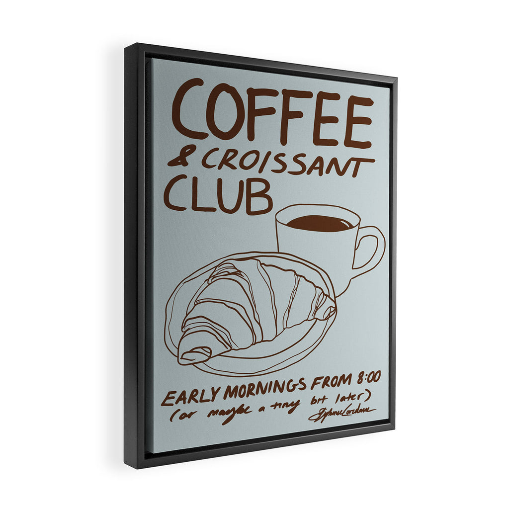 Coffee and Croissant Club  Framed Canvas Print Gallery Image 2