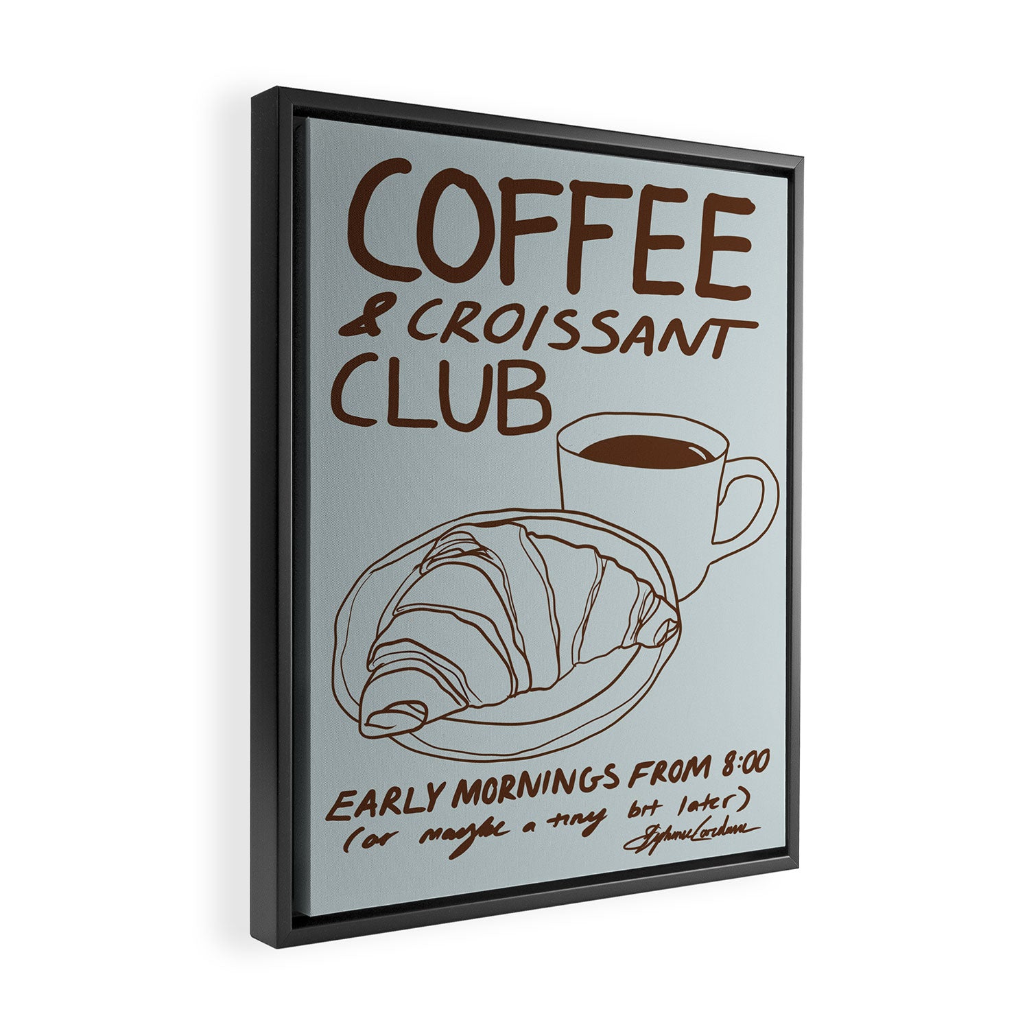 Coffee and Croissant Club  Framed Canvas Print Gallery Image 2