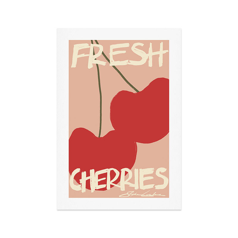 Fresh Cherries Art Print Gallery Image 1