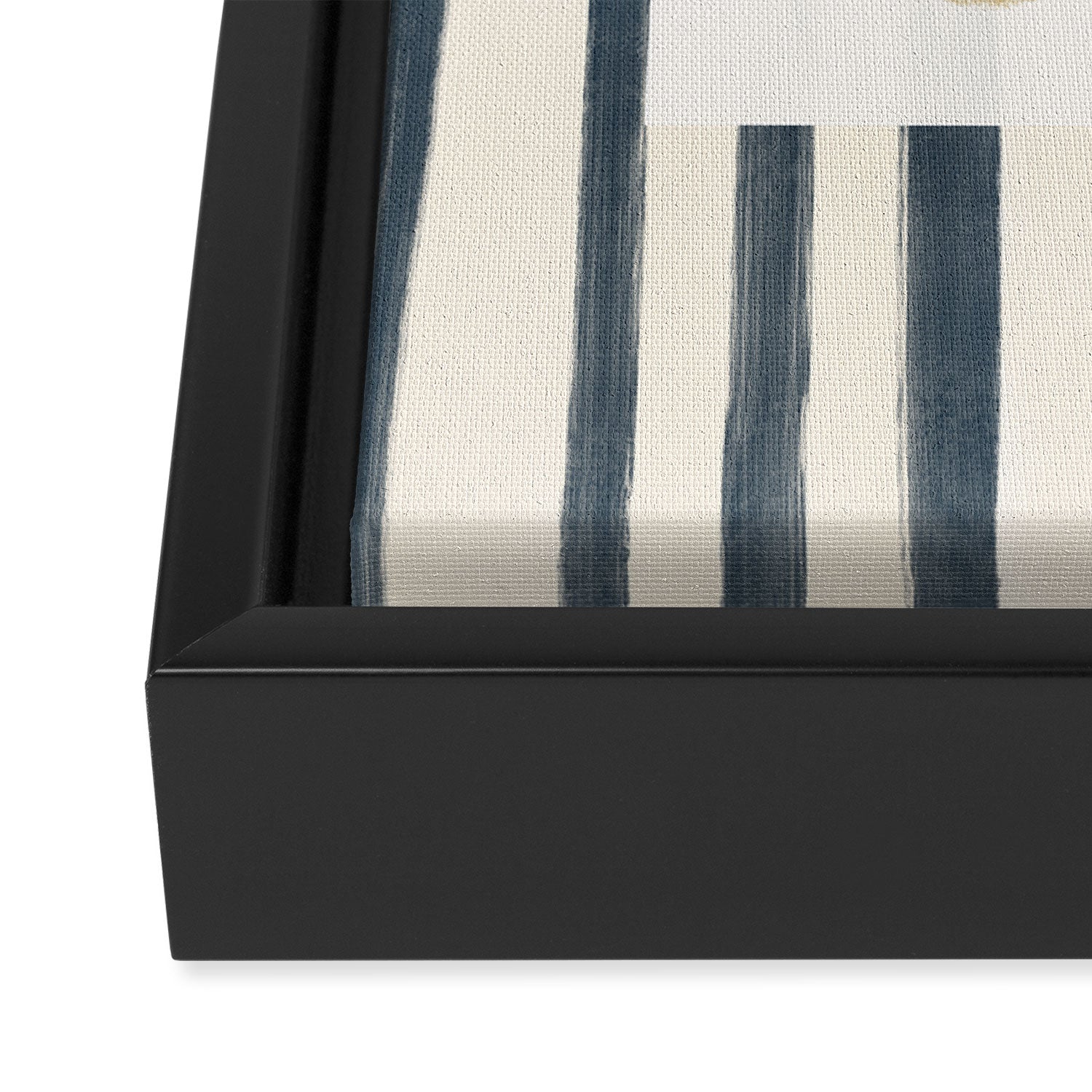 Fresh Lemon Vintage Stripes Framed Canvas Print Gallery Image 3