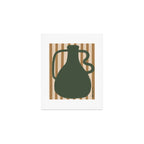 Green Vase with Yellow Stripes Art Print Gallery Image 1