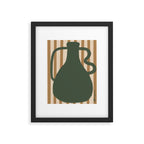 Green Vase with Yellow Stripes Framed Art Print Gallery Image 5