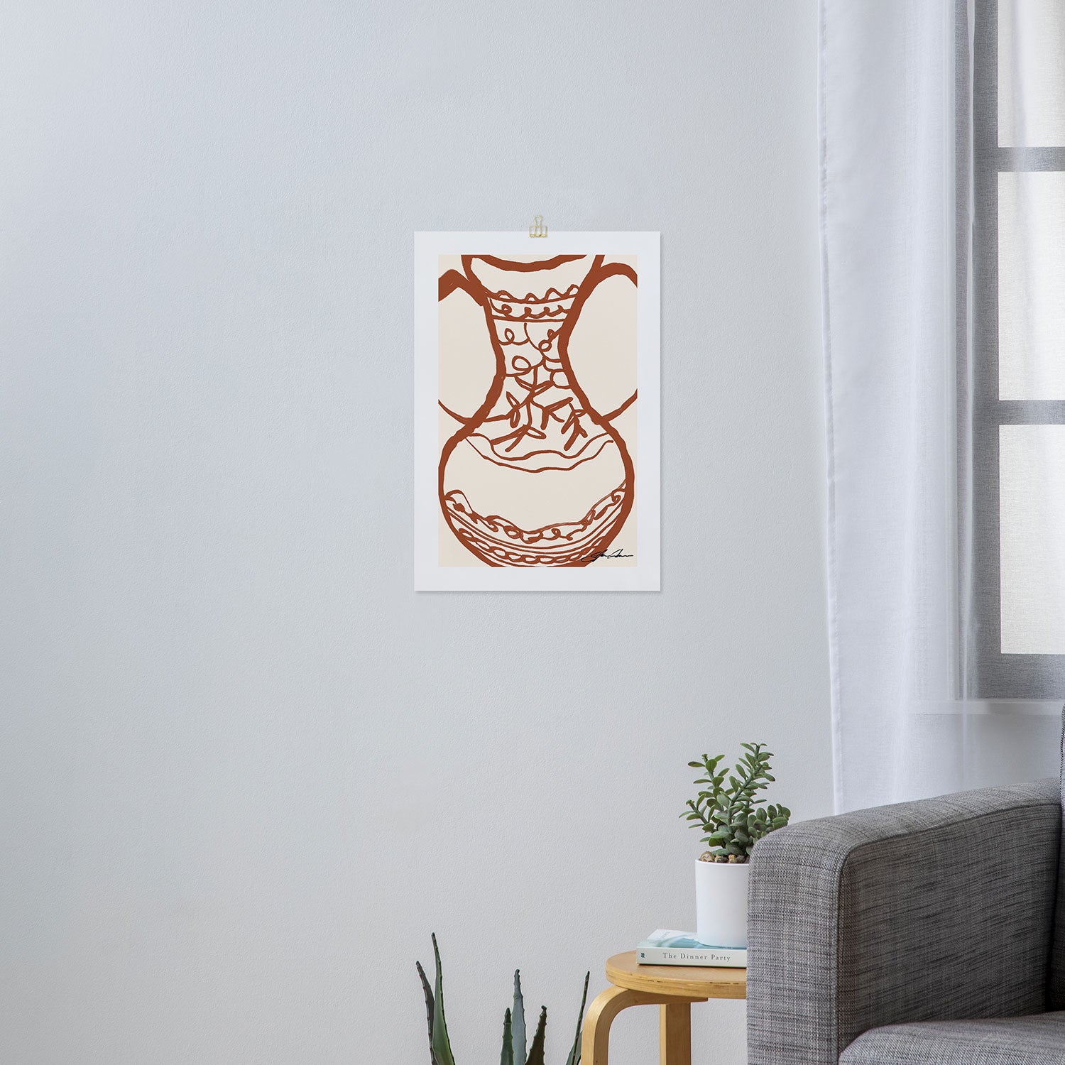 Red Abstract Vase Art Print Gallery Image 3
