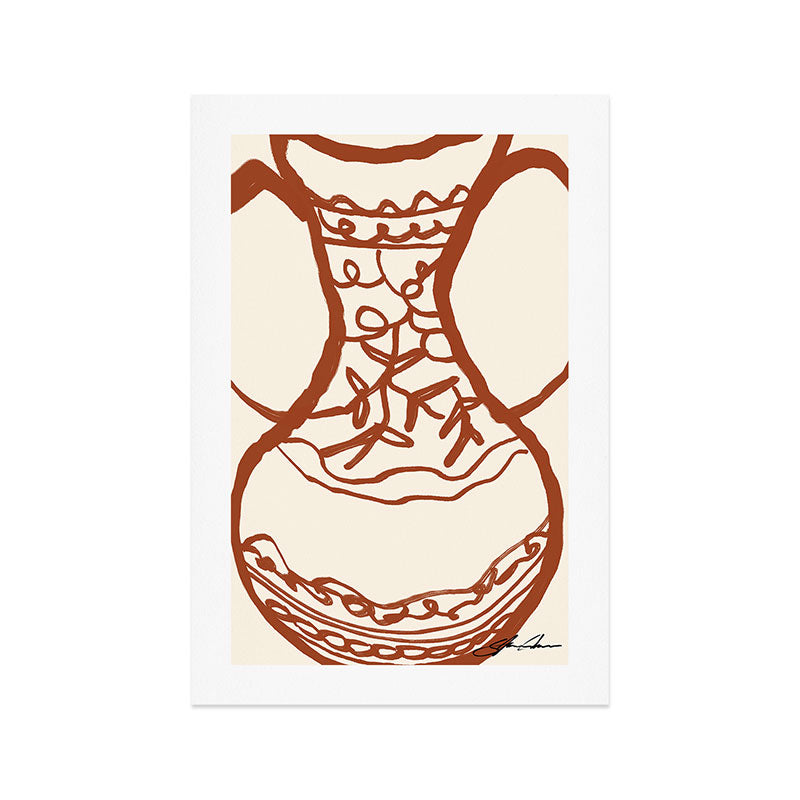 Red Abstract Vase Art Print Gallery Image 1