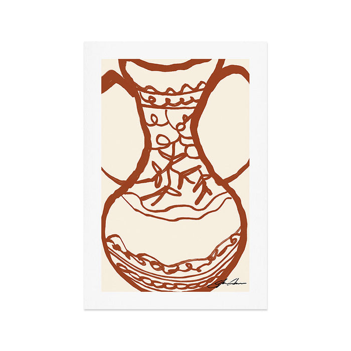 Red Abstract Vase Art Print Gallery Image 1
