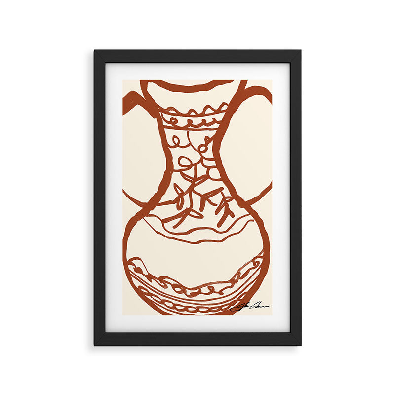 Red Abstract Vase Framed Art Print Gallery Image 2