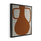 Red Vase with Blue Checkerboard Framed Canvas Print Gallery Image 2