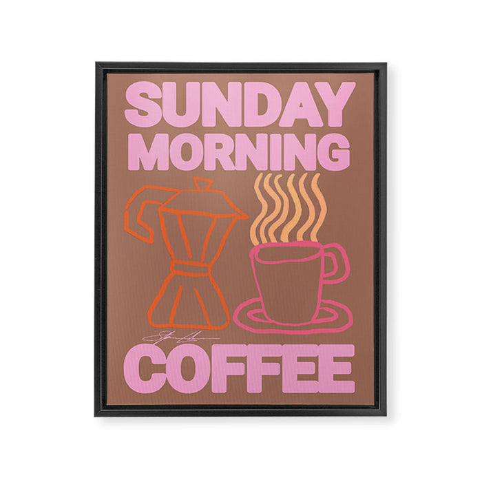 Sunday Morning Coffee Inspired by PANTONE 17 1230 Mocha Mousse Framed Canvas Print Gallery Image 1