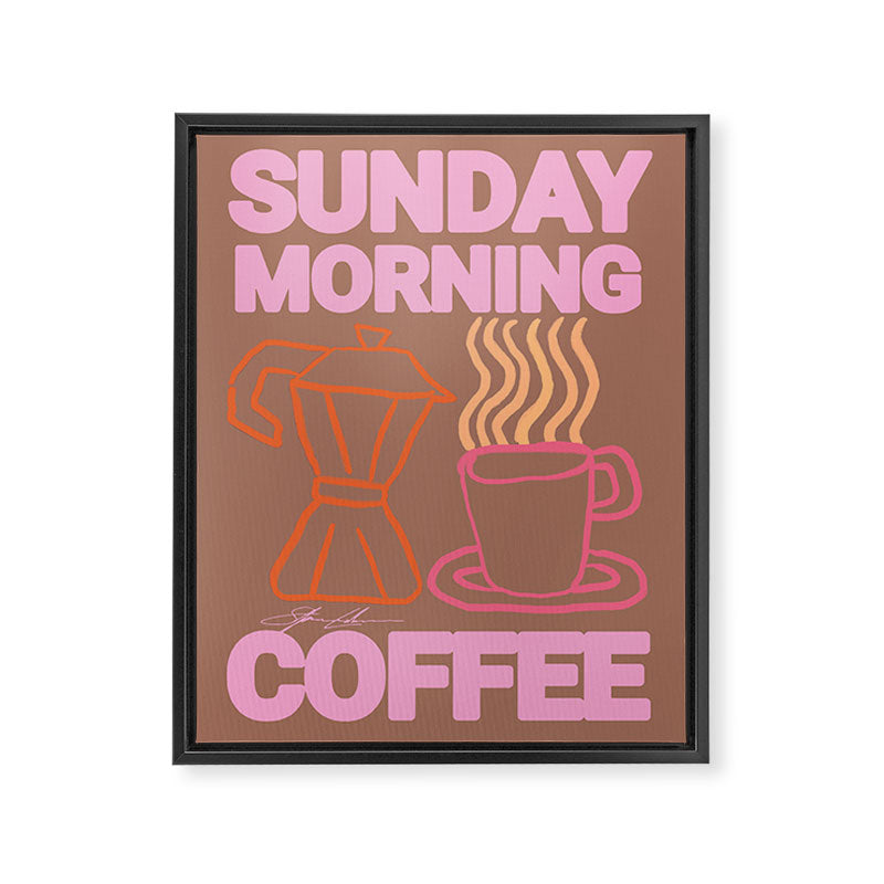 Sunday Morning Coffee Inspired by PANTONE 17 1230 Mocha Mousse Framed Canvas Print Gallery Image 6
