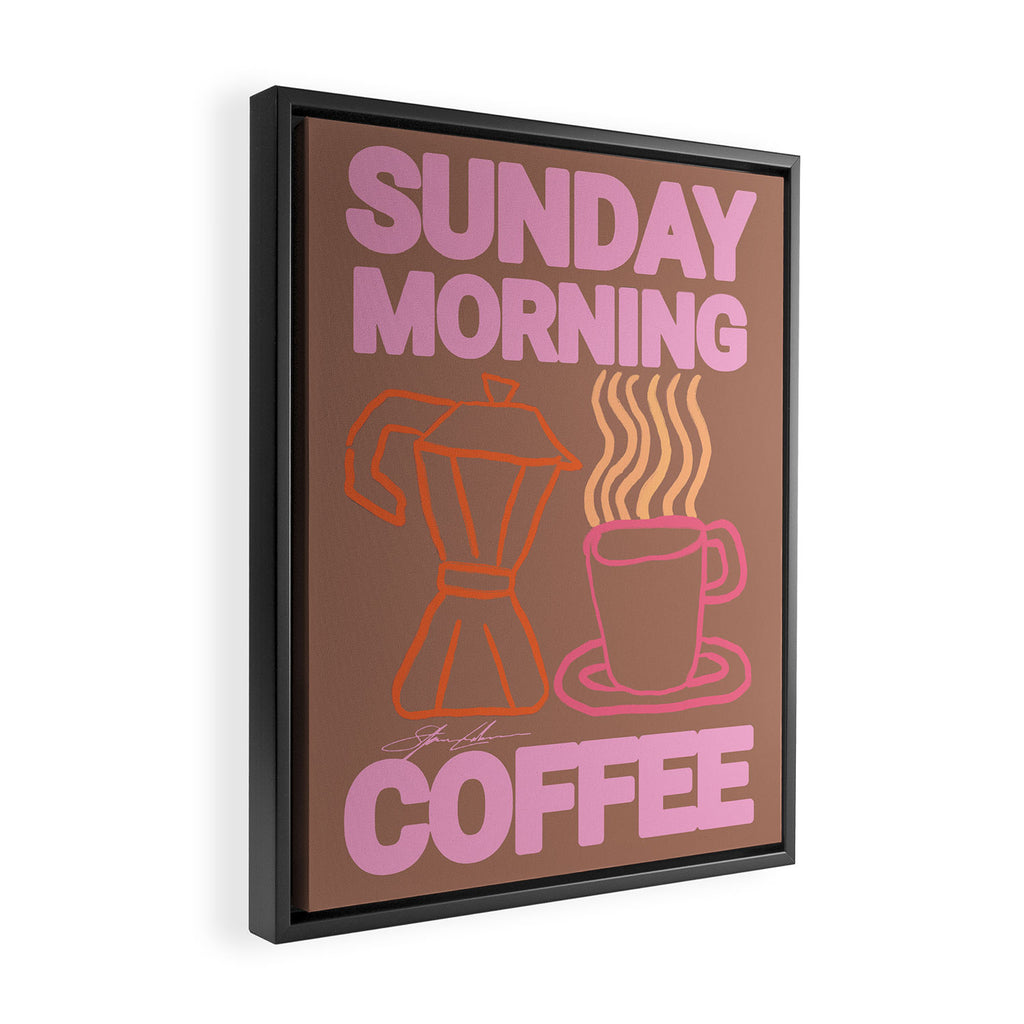 Sunday Morning Coffee Inspired by PANTONE 17 1230 Mocha Mousse Framed Canvas Print Gallery Image 2