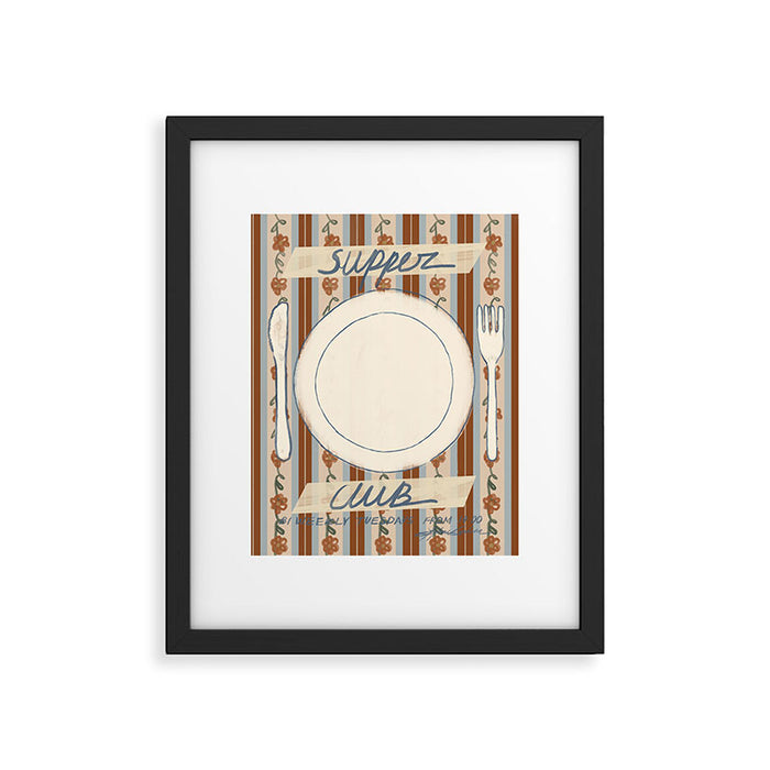 Supper Club Vintage Stripe Framed Art Print Gallery Image 1