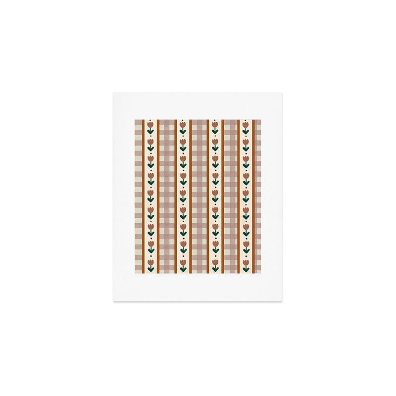 Vintage Tulip Striped Pattern Art Print Gallery Image 1