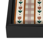 Vintage Tulip Striped Pattern Framed Canvas Print Gallery Image 3