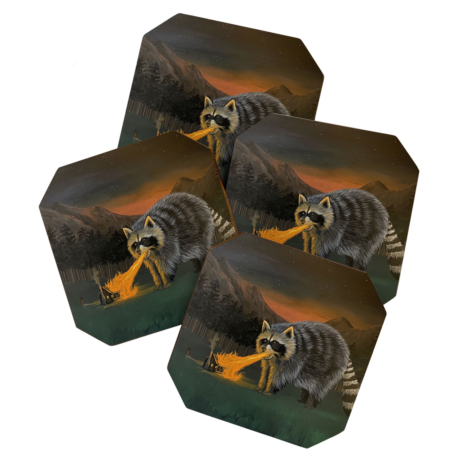 Fire Breathing Raccoon Coaster Gallery Image 1